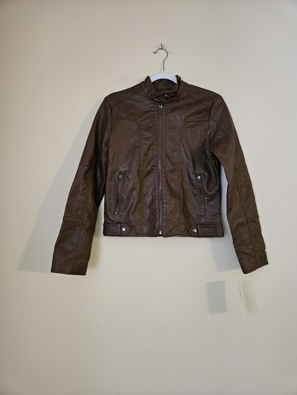 Maralyn & Me brown faux leather jacket,  Size Small